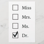 女性のためのPhDのギフト 便箋 (正面)