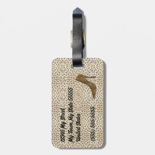 女性のためのTraveler小剣のチータのプリント ラゲッジタグ (裏面縦)
