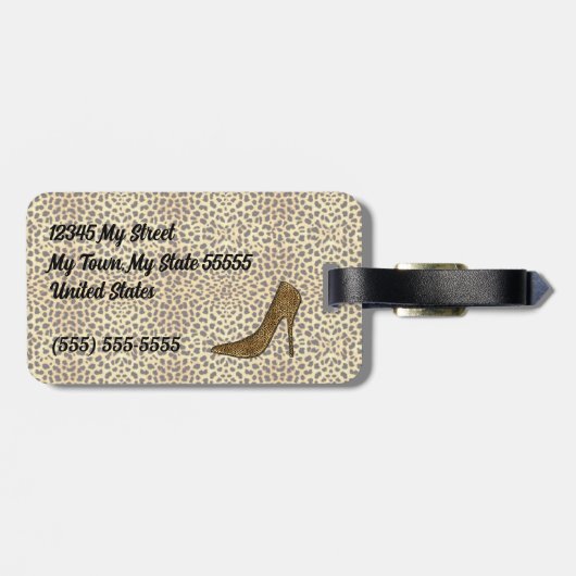 女性のためのTraveler小剣のチータのプリント ラゲッジタグ (裏面横)