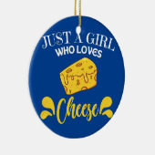 女性のみ女の子チーズことわざギフトを愛して セラミックオーナメント (右)