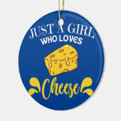 女性のみ女の子チーズことわざギフトを愛して セラミックオーナメント (左)