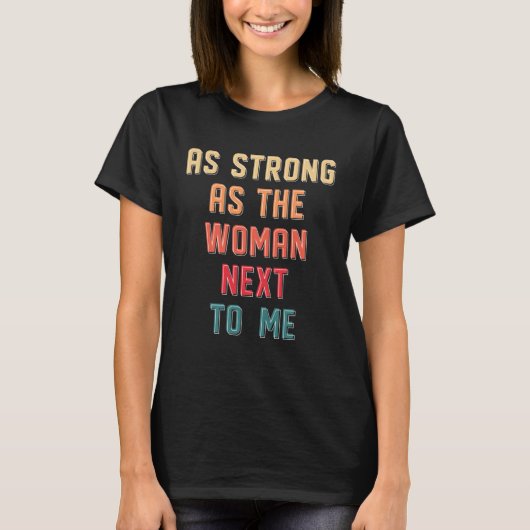 女性のように強い若いフェミニスト Tシャツ (正面)
