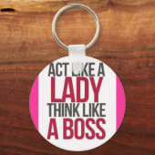 女性のように行動す考えるボス キーホルダー (正面)