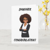 「女性のアフリカ系アメリカ人」の娘おめでとう カード (黄色い花)