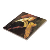 女性のアメリカオオコノハズクの旧式な絵画 タイル (側面)