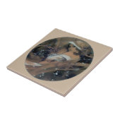 女性のアールヌーボーのミュシャの冬 タイル (側面)