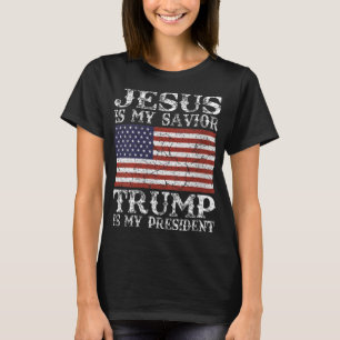 女性のイエスは私の救世主のトランプは私の大統領20です Tシャツ