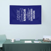 女性のイエス・キリストの旗の強さで信じて下さい 横断幕 (トレードショー)