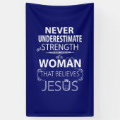 女性のイエス・キリストの旗の強さで信じて下さい 横断幕 (縦)