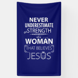 女性のイエス・キリストの旗の強さで信じて下さい 横断幕