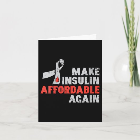 女性のインシュリン療法 糖尿病意識 血液グルコースコントロールVネック カード (正面)