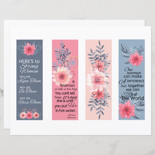 女性のインスパイアしおり引用文 (正面/裏面)