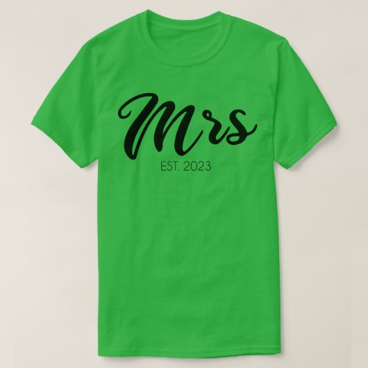 女性のウェディングマッチングギフト Mrs Tシャツ (デザイン正面)
