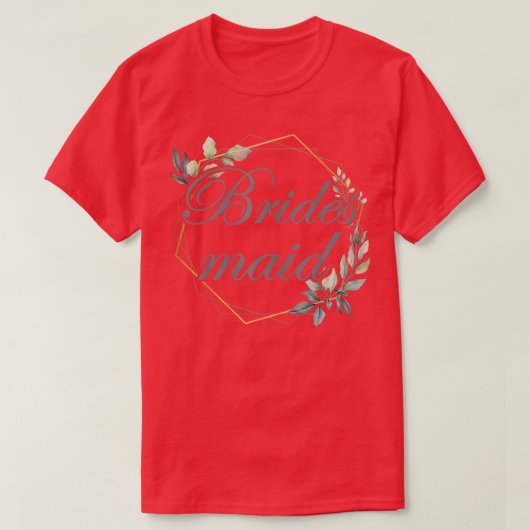 女性のウェディング ブライダル シャワー 花嫁 ブライズメイド Tシャツ (デザイン正面)