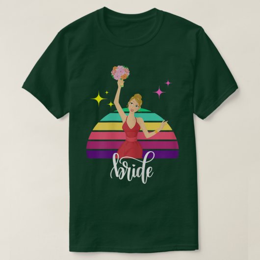 女性のウェディング ブライド 結婚しました 女性のウェディング B Tシャツ (デザイン正面)
