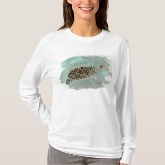 女性のウミガメのフード付きスウェットシャツ Tシャツ