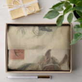 女性のエフエマスケッチと彼女の馬のデコパージュ 薄葉紙 (ギフト)