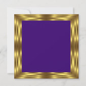 女性のエレガントなパープルゴールドの誕生日パーティー 招待状 (裏面)
