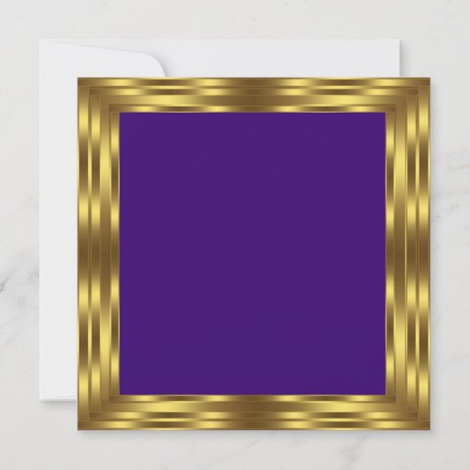 女性のエレガントなパープルゴールドの誕生日パーティー 招待状 (裏面)