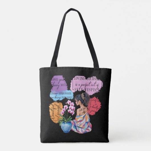 女性のエンパワーメインスパイアント前向き確認 トートバッグ (裏面)