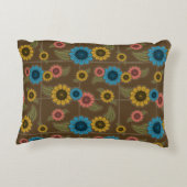 女性のエンパワーメントレトロ60sおよび70sフローラ アクセントクッション (裏面)