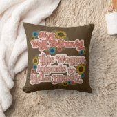 女性のエンパワーメントレトロ60sおよび70sフローラ クッション (ブランケット)