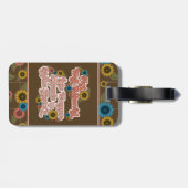 女性のエンパワーメントレトロ60sおよび70sフローラ ラゲッジタグ (裏面横)