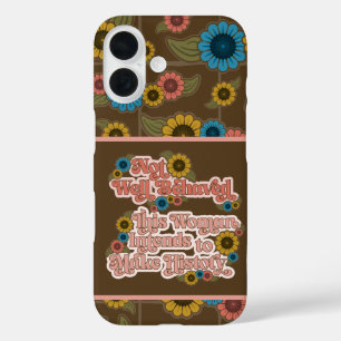 女性のエンパワーメントレトロ60sおよび70sフローラ iPhone 16ケース