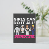 女性のエンパワーメント平等強い女の子のパワー ポストカード (スタンド正面)