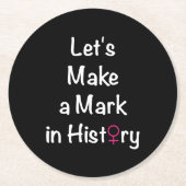 女性のエンパワーメント引用文 – フェミニストリーダー ラウンドペーパーコースター (正面)