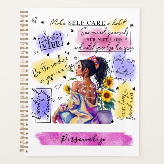 女性のエンパワーメント気に自前向き認 プランナー手帳 (正面)