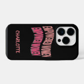 女性のエンパワーメント 黒 iPhoneケース (裏面横)
