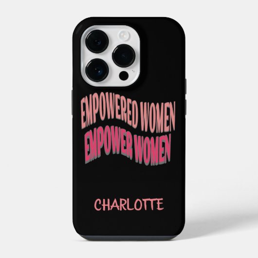 女性のエンパワーメント 黒 iPhoneケース (裏面)