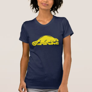 女性のオレゴンの州の旗のビーバーT Tシャツ