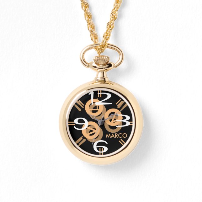 女性のオーバーサイズの2トーンブレスレットウォッチ 腕時計 (正面)