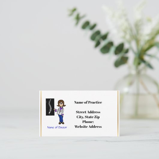 女性のカイロプラクターの名刺 名刺 (スタンド正面)