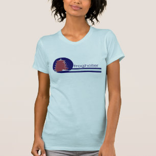 女性のカエルの叫びのティー Tシャツ
