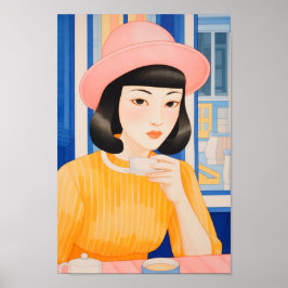 女性のカフェ ポスター