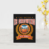 女性のカボチャ妊娠発表ベビーリビール カード (黄色い花)