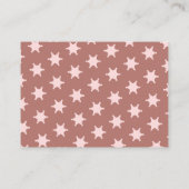 女性のカーボーイおむつラッフルカードピンクウェスタンテーマ エンクロージャーカード (裏面)