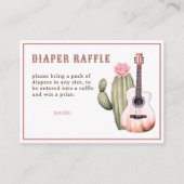 女性のカーボーイおむつラッフルカードピンクウェスタンテーマ エンクロージャーカード (正面)