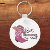 女性のカーボーイおもしろいブーツ壊れたハートウェスタンラインダンス キーホルダー (正面)