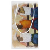 女性のカーボーイおもしろい スモールペーパーバッグ (裏面)