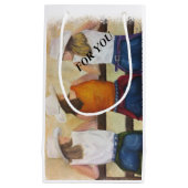 女性のカーボーイおもしろい スモールペーパーバッグ (正面)