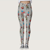 女性のカーボーイおよび馬は色のレギンスを印刷します レギンス (正面)