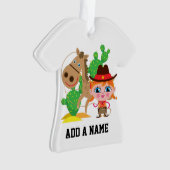 女性のカーボーイおよび馬 オーナメント (正面)