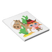 女性のカーボーイおよび馬 ノートパッド (アングル)