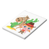 女性のカーボーイおよび馬 ノートパッド (回転)