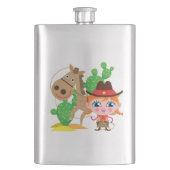 女性のカーボーイおよび馬 フラスク (正面)