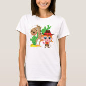 女性のカーボーイおよび馬 Tシャツ (正面)